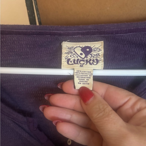 Lucky Brand Purple and Pink Ombre Long Sleeve Top - Picture 2 of 7